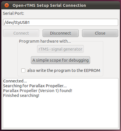 serialport setup menu